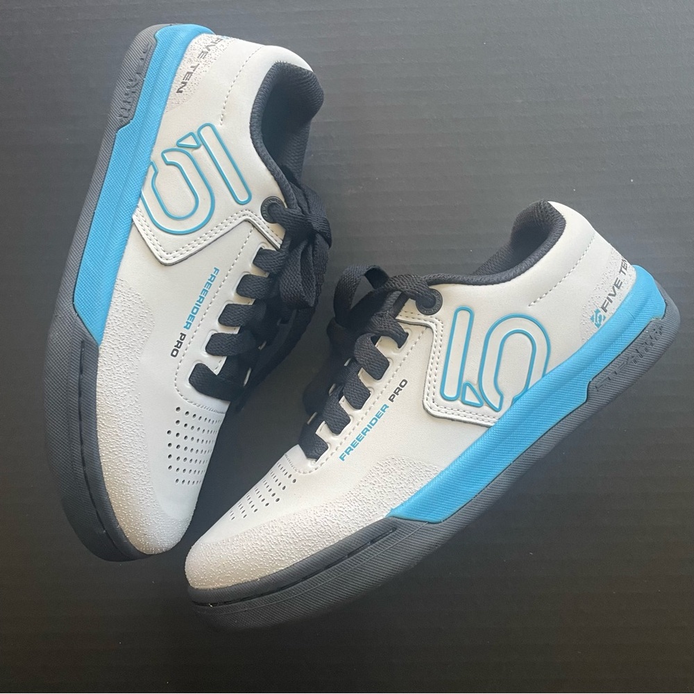 Five Ten white and blue shoes